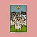 Three of Cats (Three of Cups) Tarot-Inspired Sticker