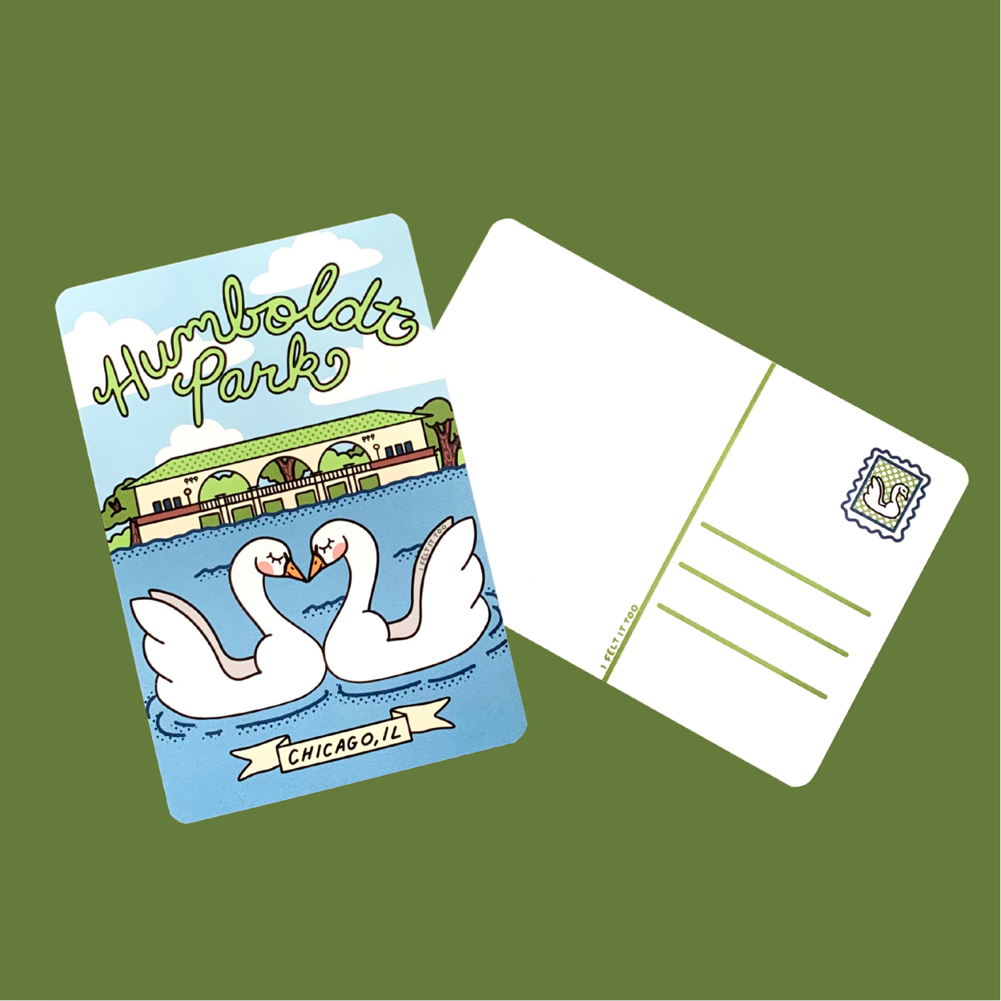 Humboldt Park Swan Boats Postcard