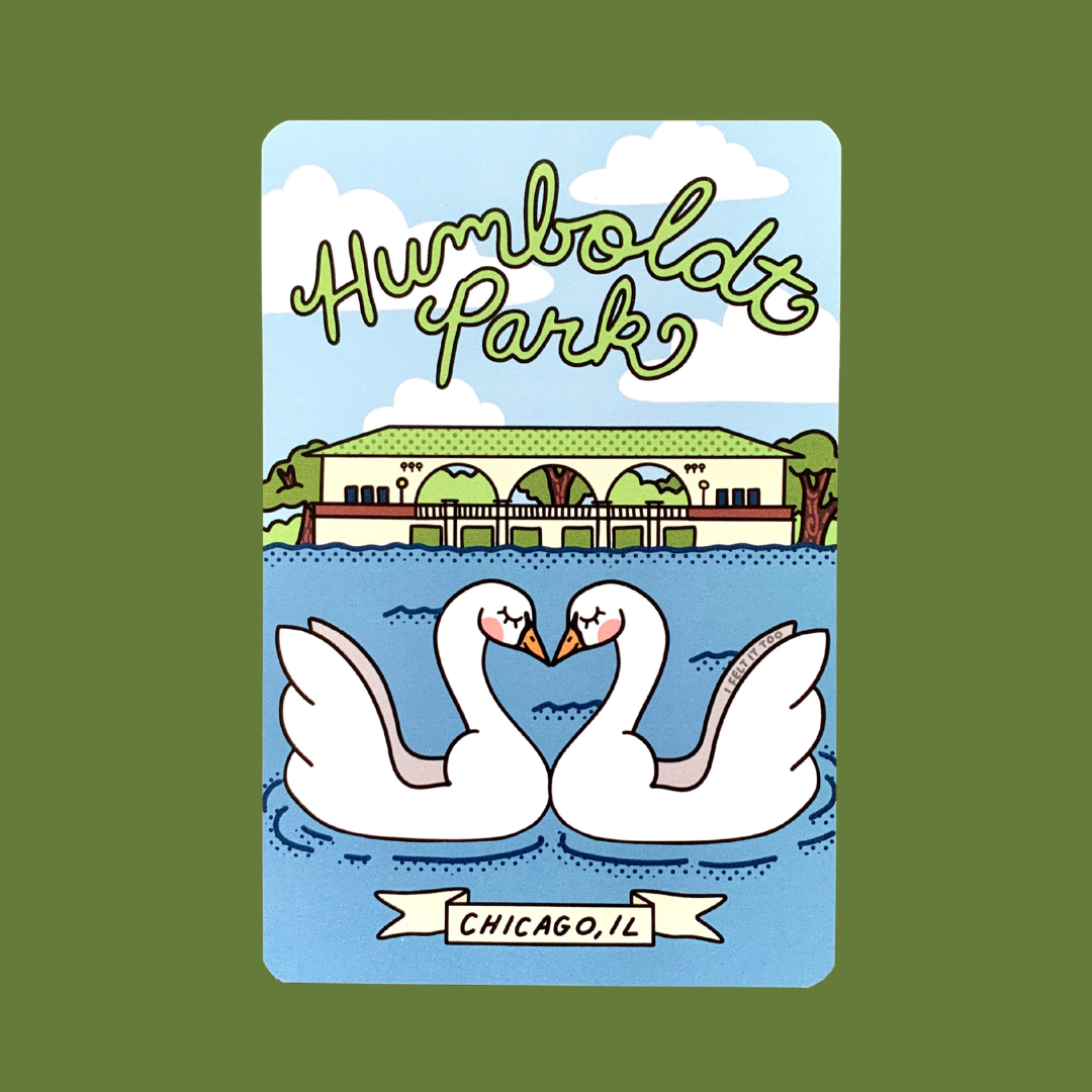 Humboldt Park Swan Boats Postcard
