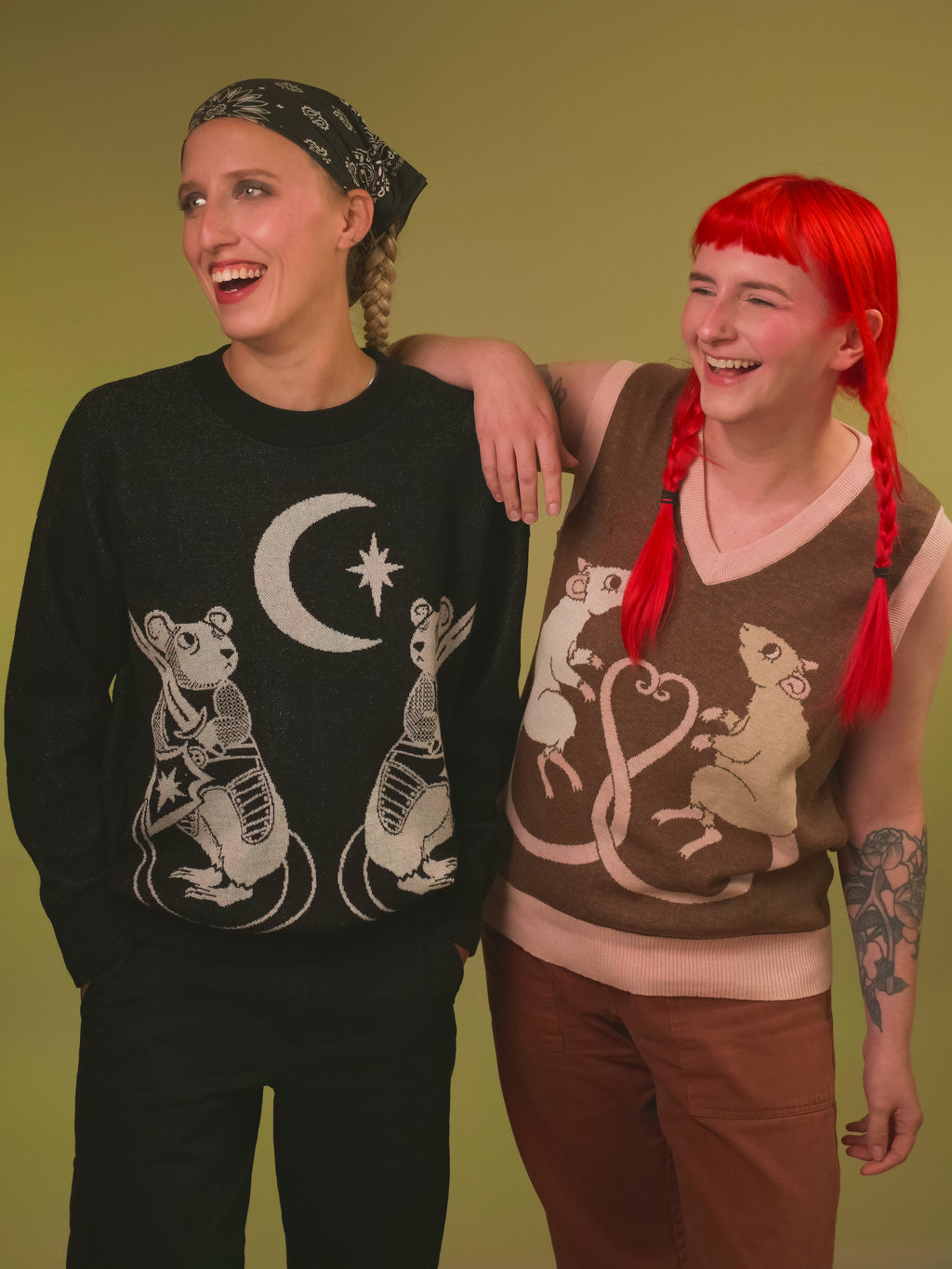 Medieval Twin Rats Crewneck Sweater