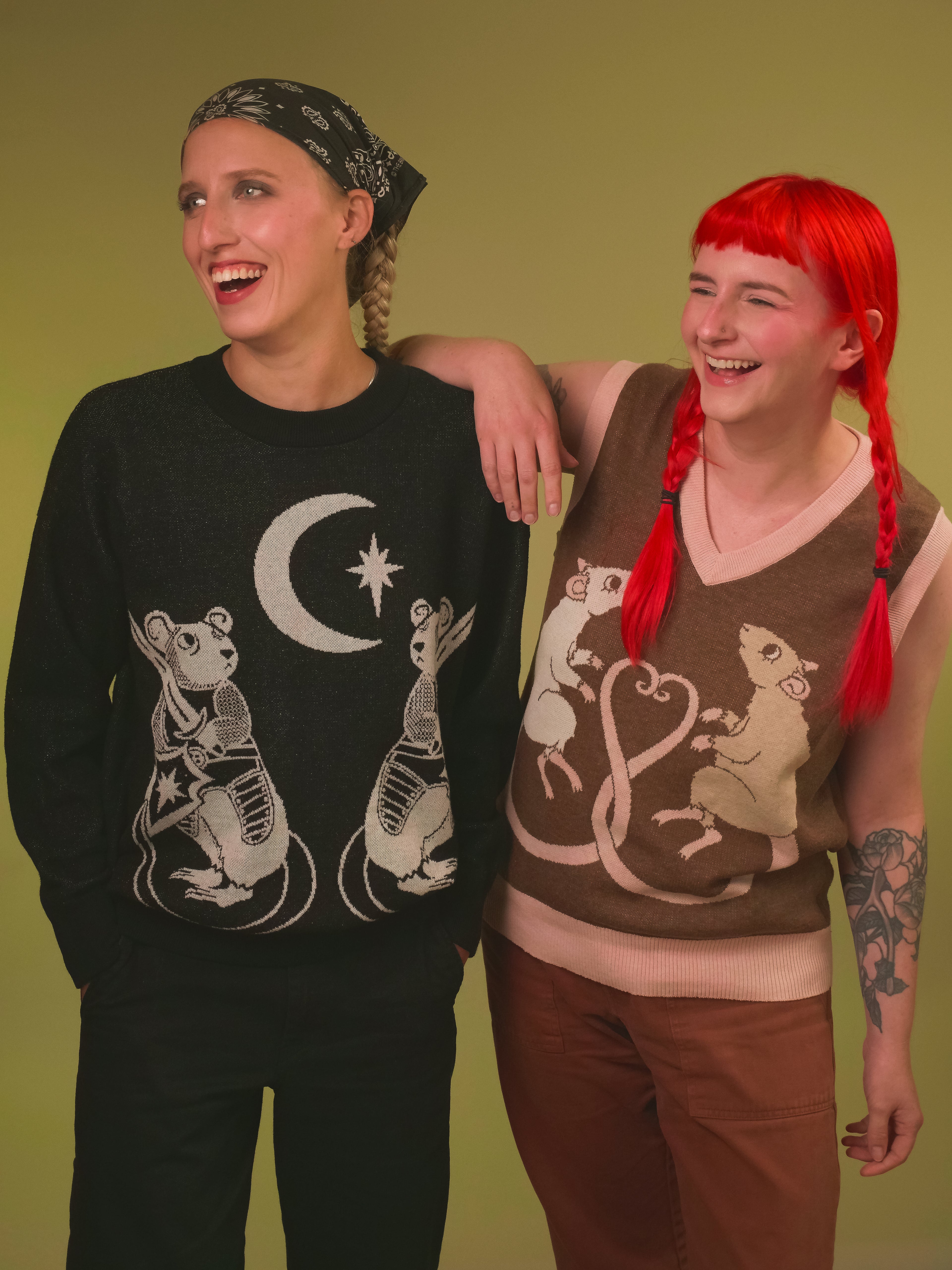 Medieval Twin Rats Crewneck Sweater