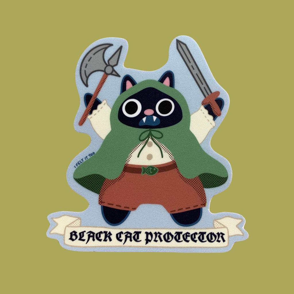 Black Cat Protector Sticker