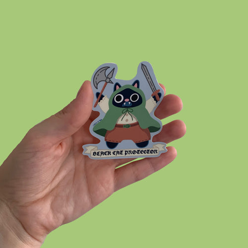 Black Cat Protector Sticker