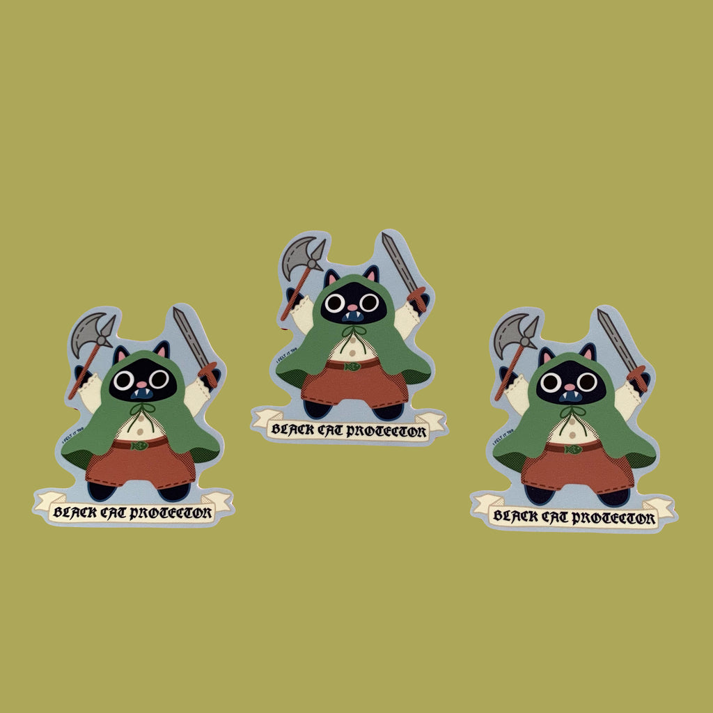Black Cat Protector Sticker