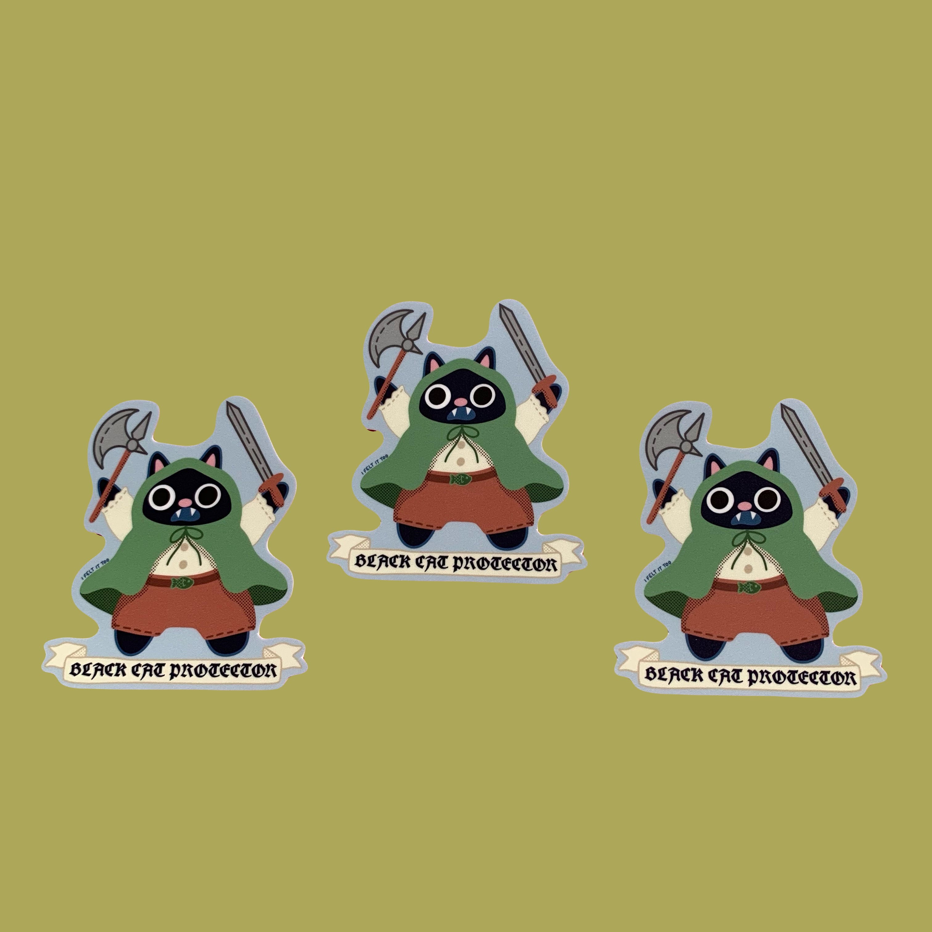 Black Cat Protector Sticker