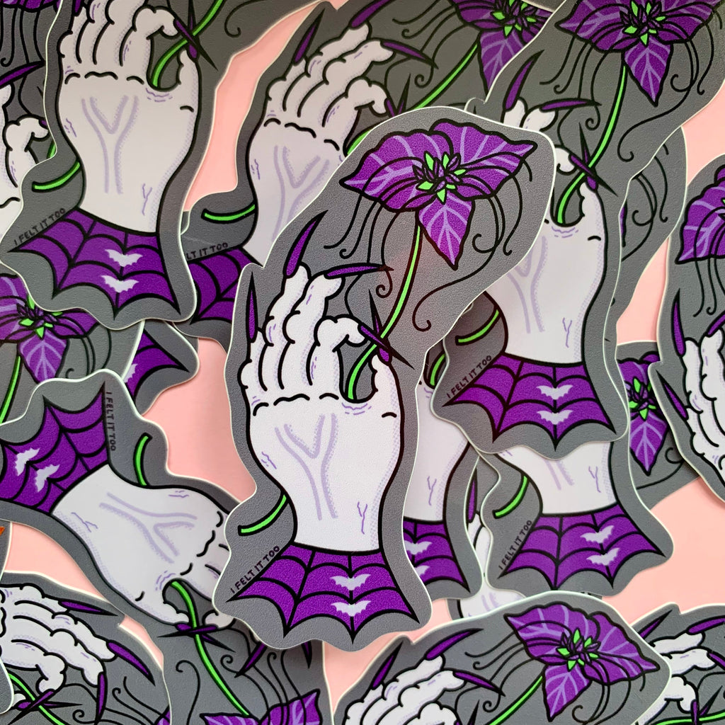 Victorian Vampire Hand with Bat Flower