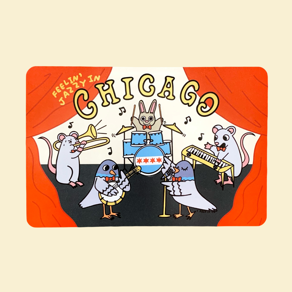 Feelin' Jazzy in Chicago Postcard