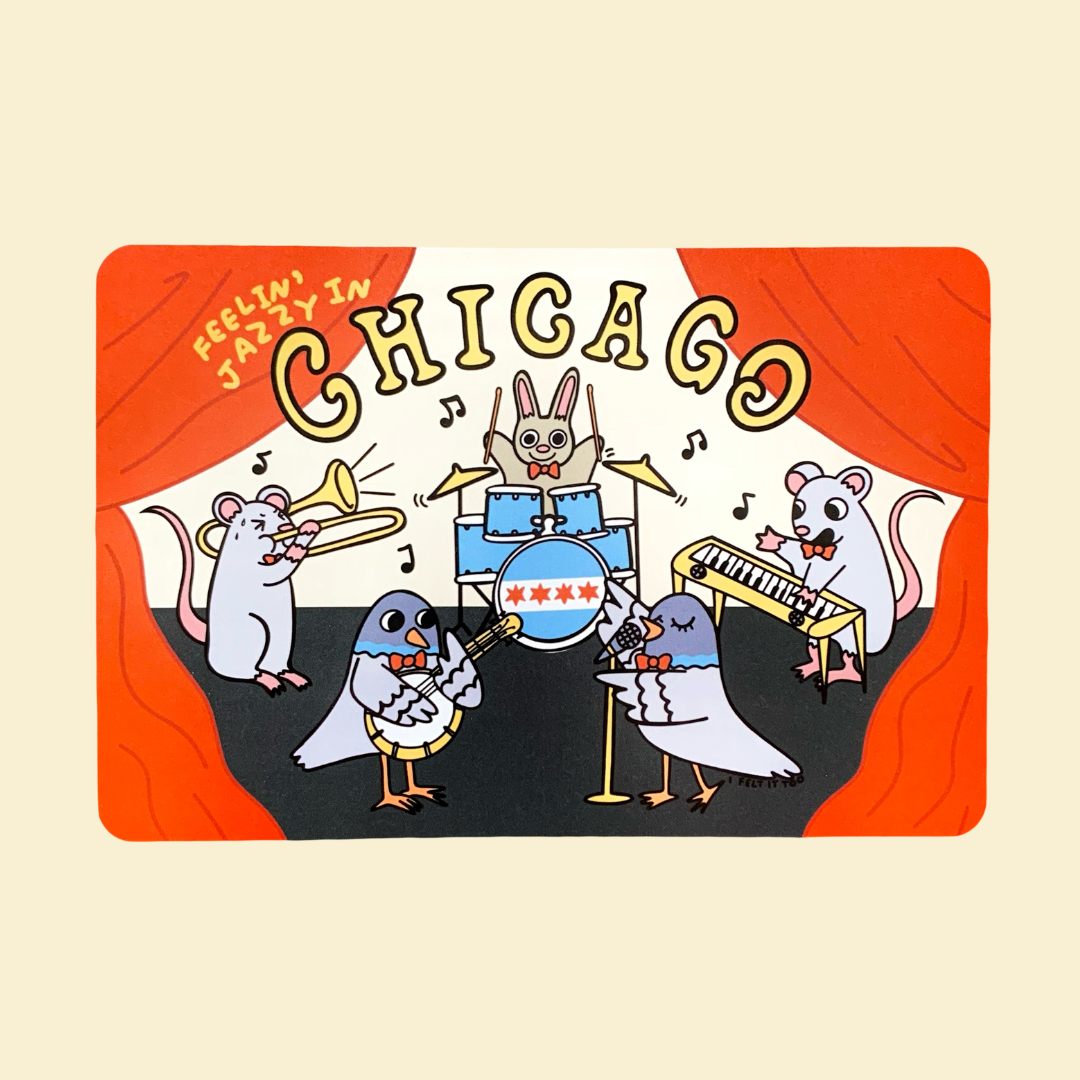 Feelin' Jazzy in Chicago Postcard