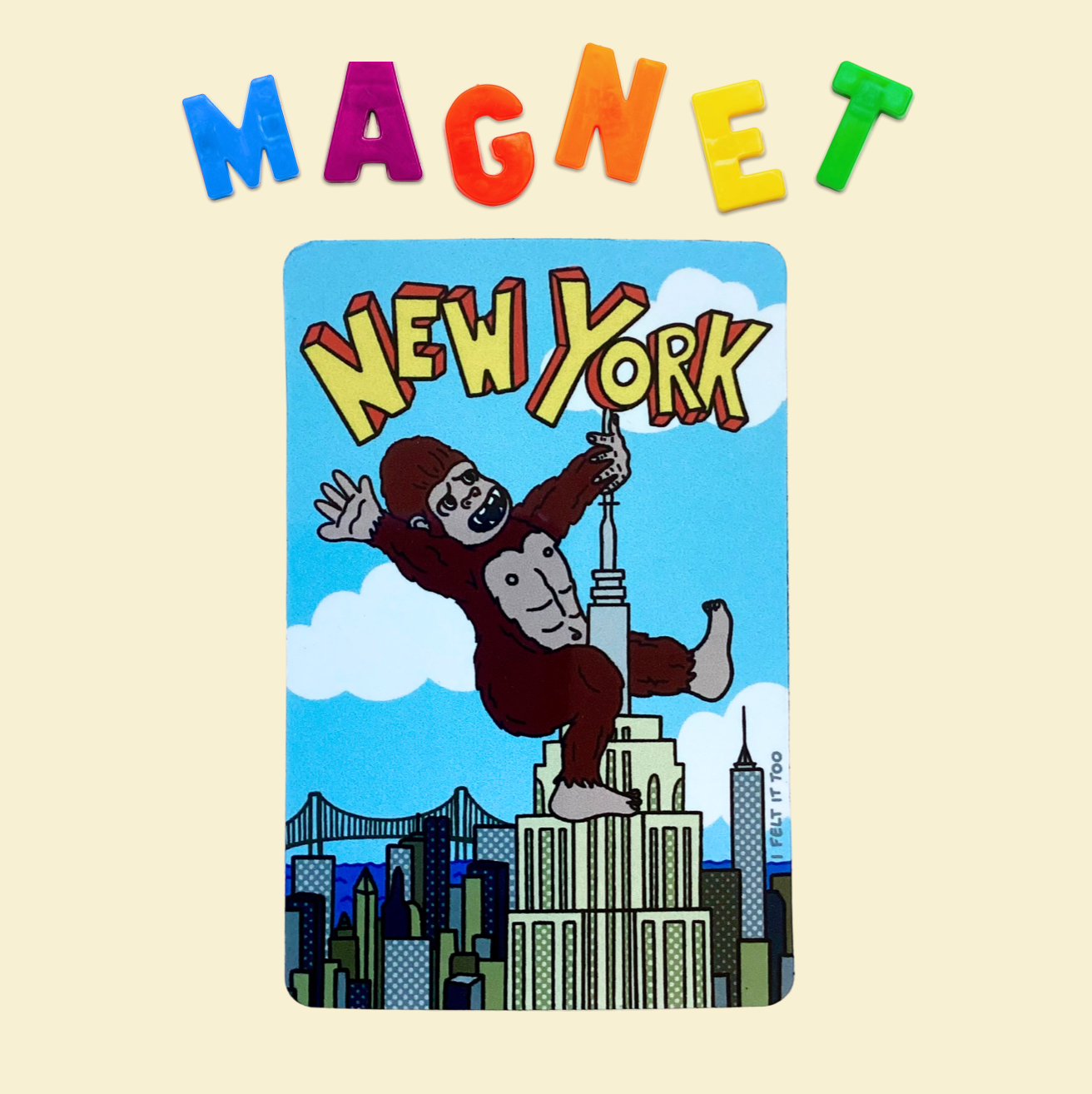 Gorilla in New York Souvenir Fridge Magnet