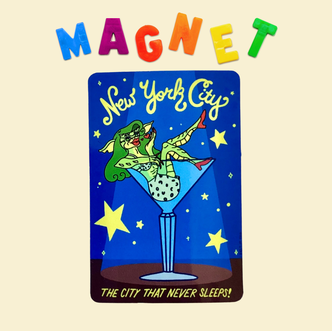 Gremlin Martini New York Souvenir Fridge Magnet
