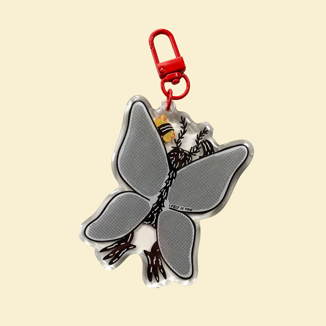 Mothman Holding Chicago Hot Dog Keychain