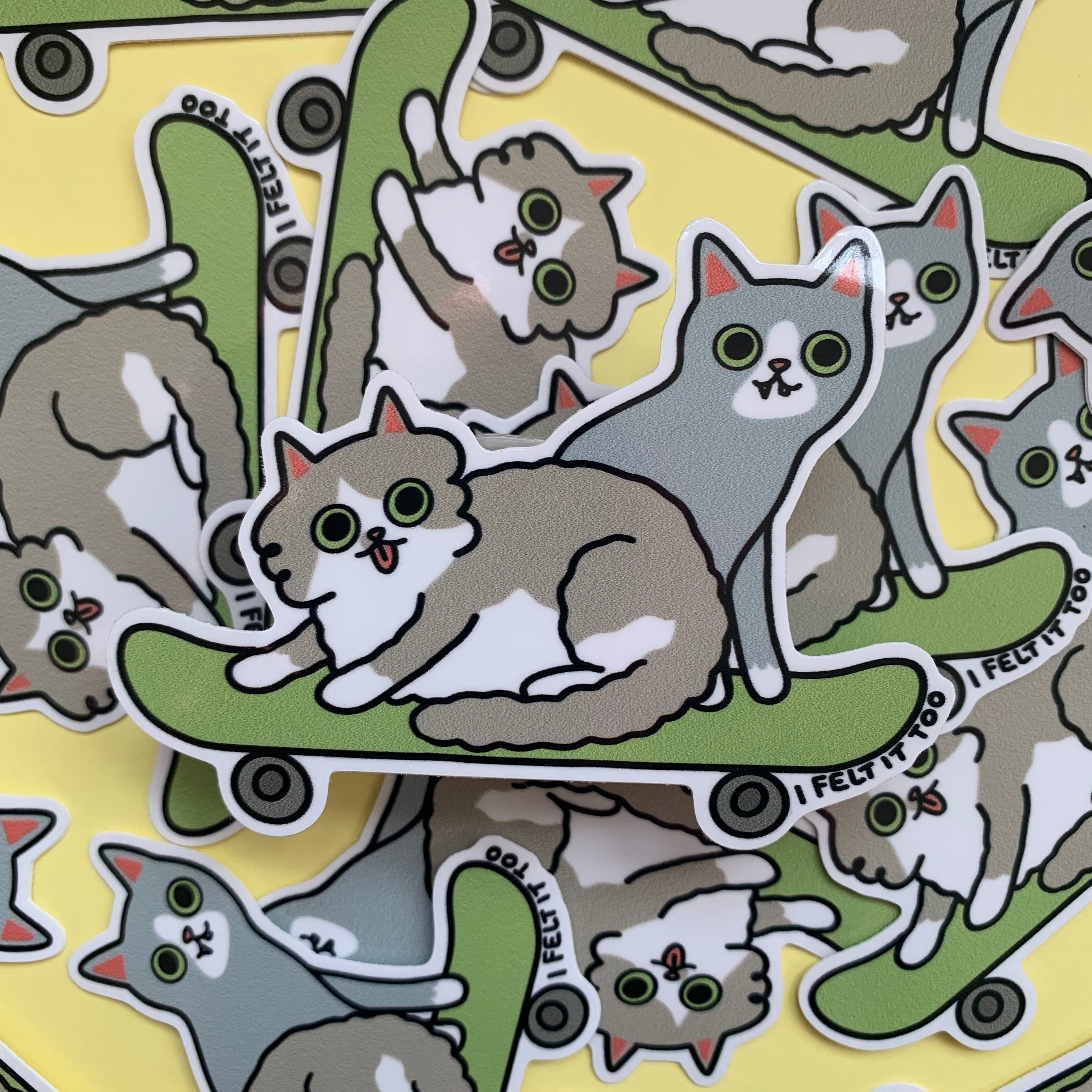 Skater Cats Skateboard Sticker