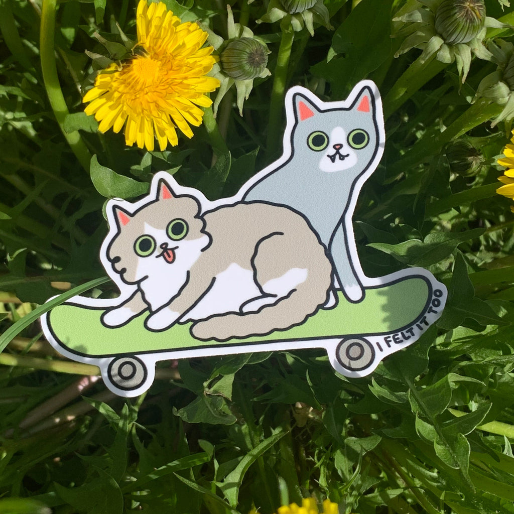 Skater Cats Skateboard Sticker